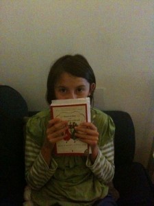 my friend with her new Betsy book